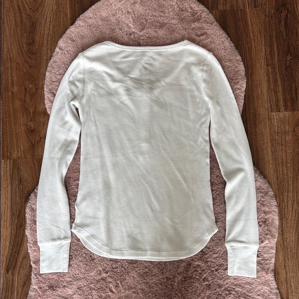 Madewell White Henley Long Sleeve Top - Picture 3 of 3